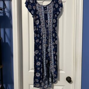 Justice Blue Flutter Sleeve Sundress